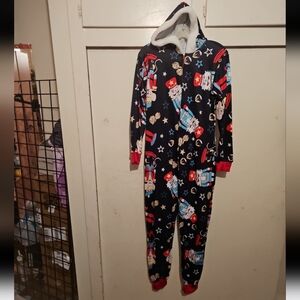 Women's Cartoon Print Hooded Pajama Onesie